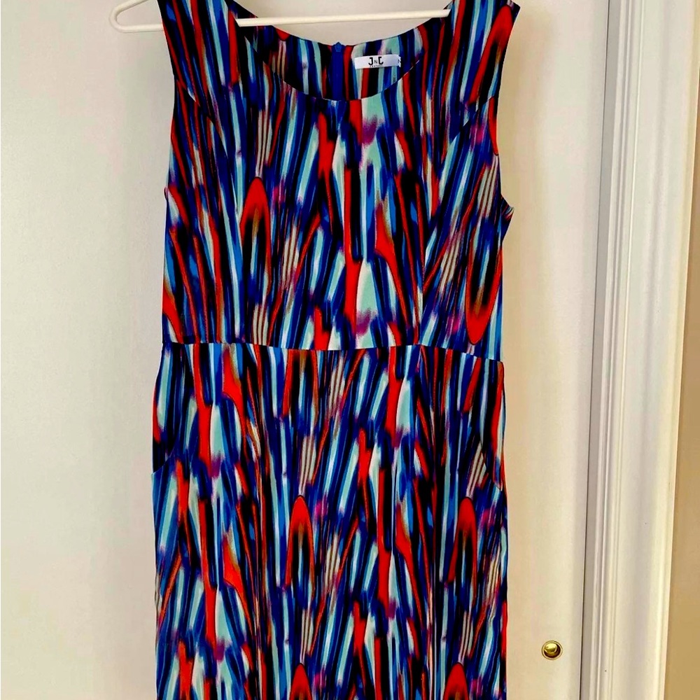 JNJ Couture Womens Eclectic Multi Colored Striped Dress Size L
